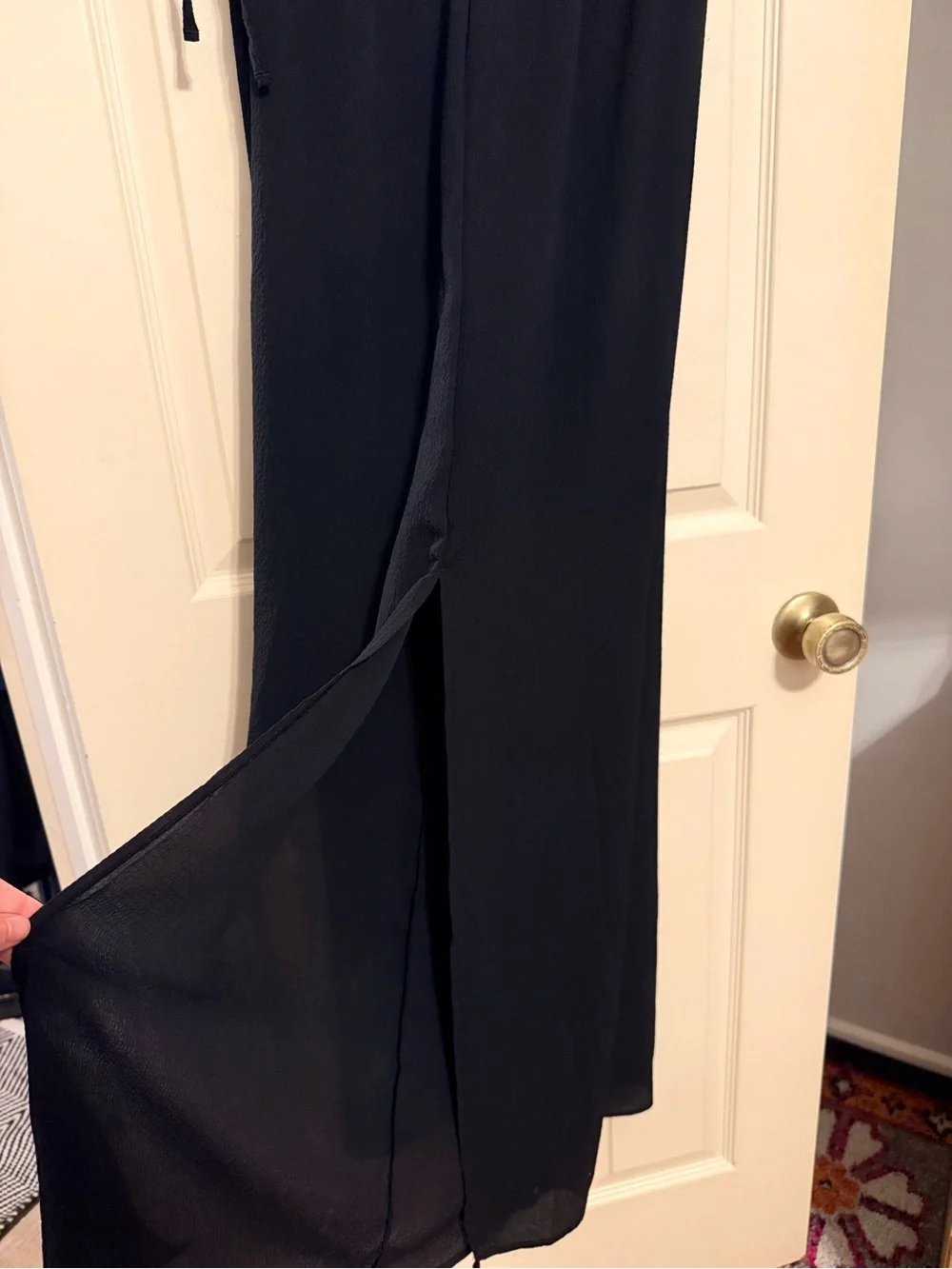 Hurley NWOT Women’s XL Black Wide Leg Sheer Cover Up Beach Pants with Slit